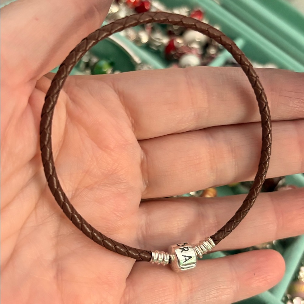 3 pandora leather braided bracelets - Picture 6 of 7